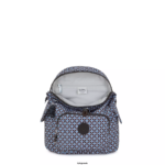 Women Mini Bags Kipling Blackish Tile City Pack Mini Printed Backpack FHZD498 - Image 3