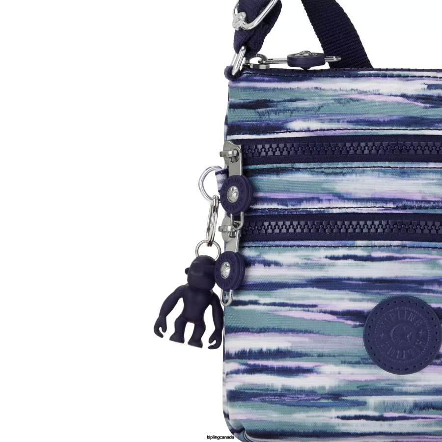 Women Mini Bags Kipling Brush Stripes Alvar Extra Small Printed Mini Bag FHZD71 - Image 5