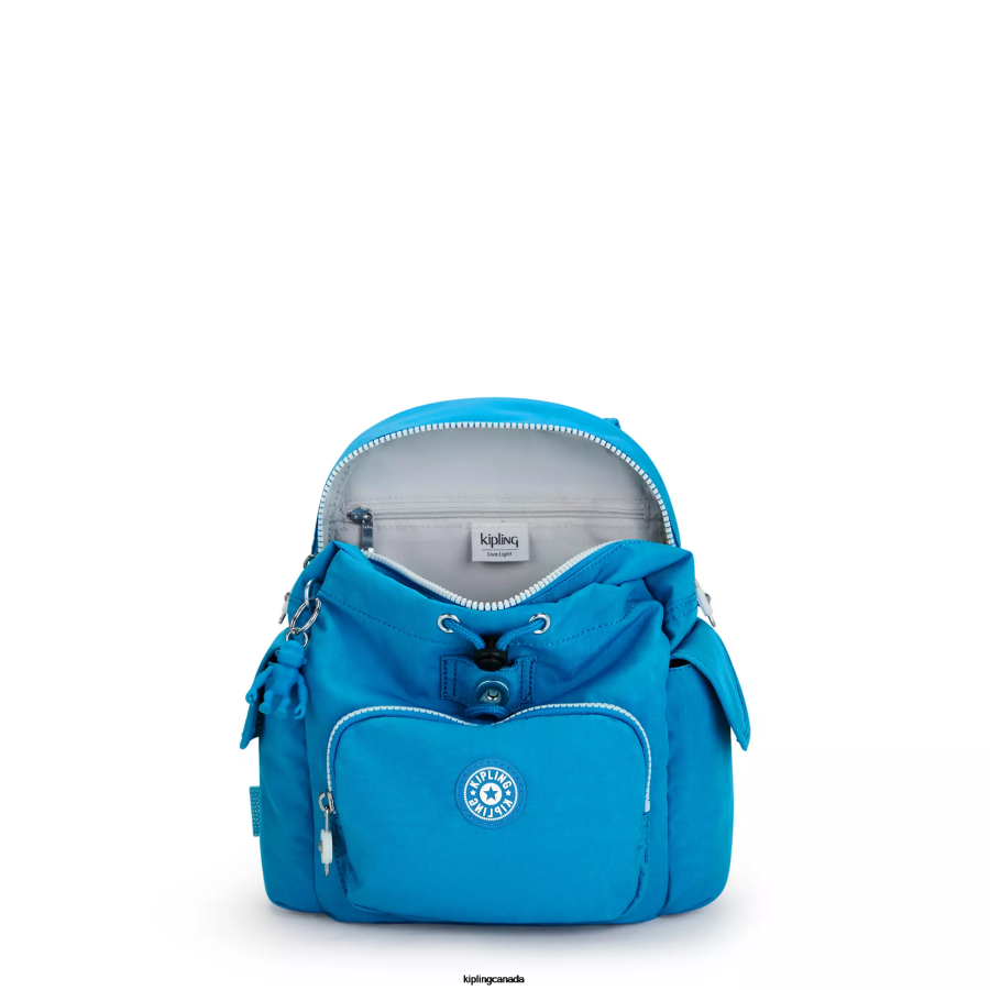 Women Mini Bags Kipling Eager Blue City Pack Mini Backpack FHZD414 - Image 3