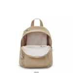Women Mini Bags Kipling Natural Beige Delia Mini Backpack FHZD368 - Image 3