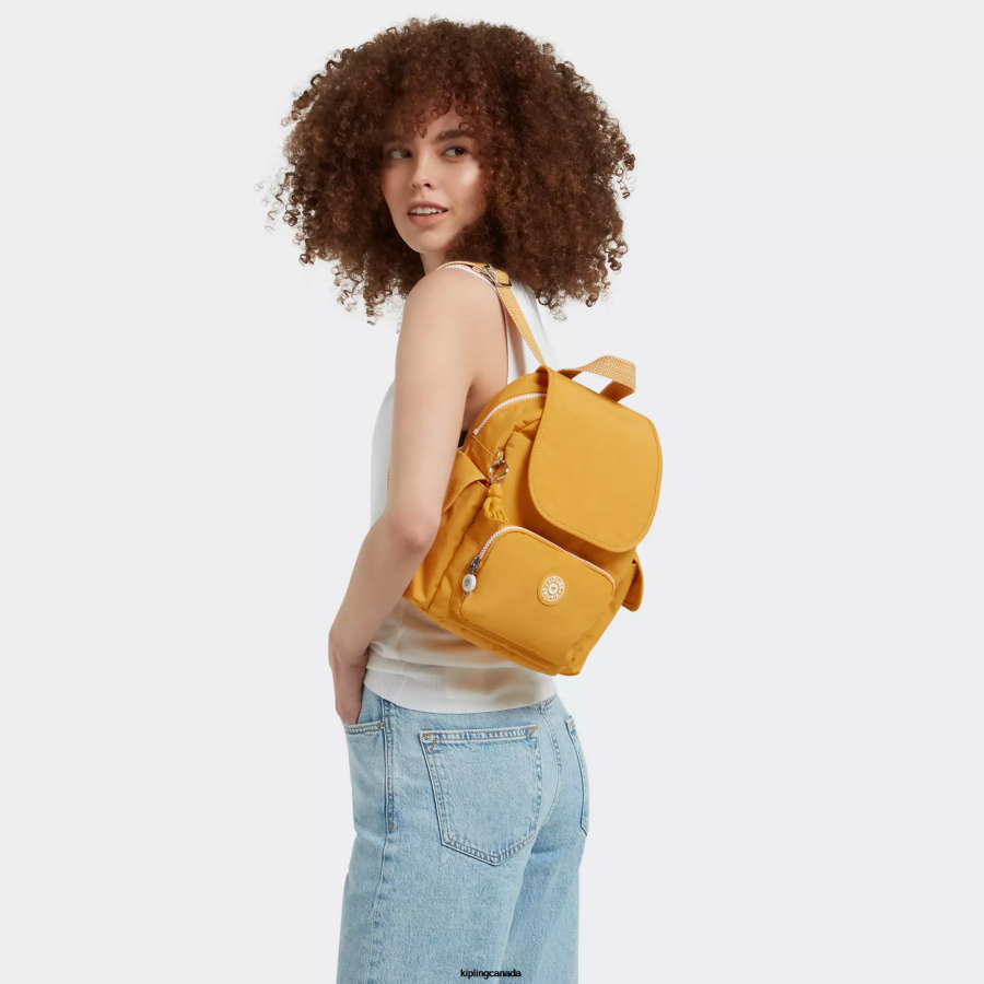 Women Mini Bags Kipling Rapid Yellow City Pack Mini Backpack FHZD411 - Image 4