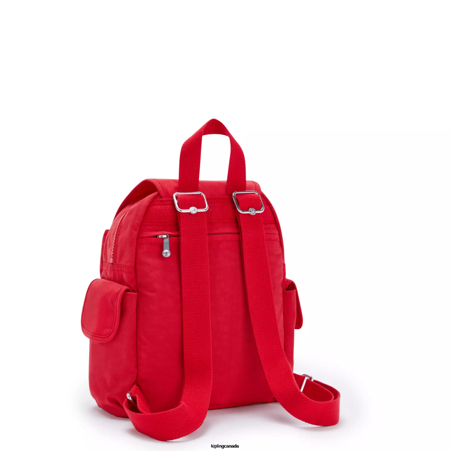 Women Mini Bags Kipling Red Rouge City Pack Mini Backpack FHZD415 - Image 4