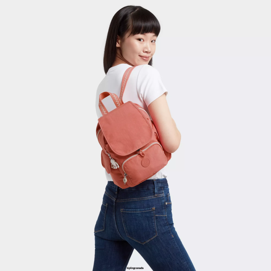 Women Mini Bags Kipling Vintage Pink City Pack Mini Backpack FHZD416 - Image 4