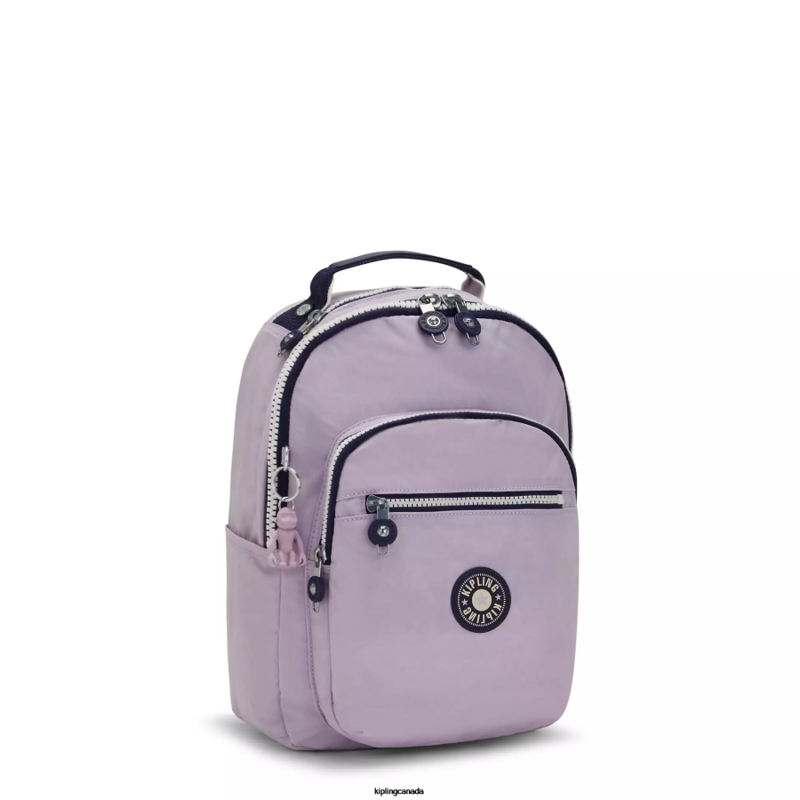Women Monogrammable Kipling Gentle Lilac Block Seoul Small Tablet Backpack FHZD423 - Image 2
