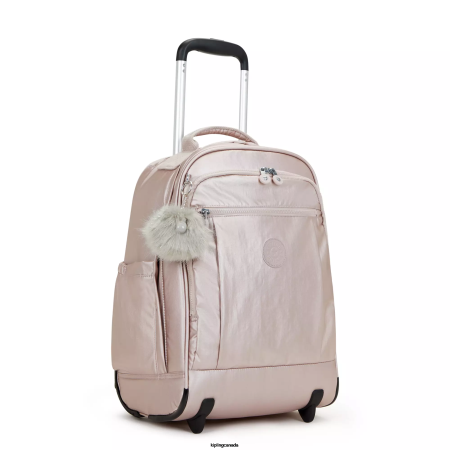 Women Rolling Backpacks Kipling Metallic Rose Gaze Large Metallic Rolling Backpack FHZD492 - Image 2
