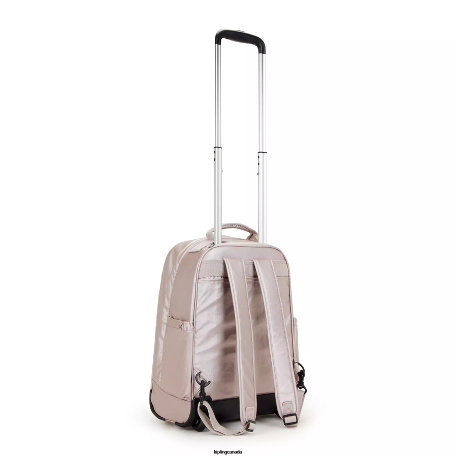 Women Rolling Backpacks Kipling Metallic Rose Gaze Large Metallic Rolling Backpack FHZD492 - Image 5
