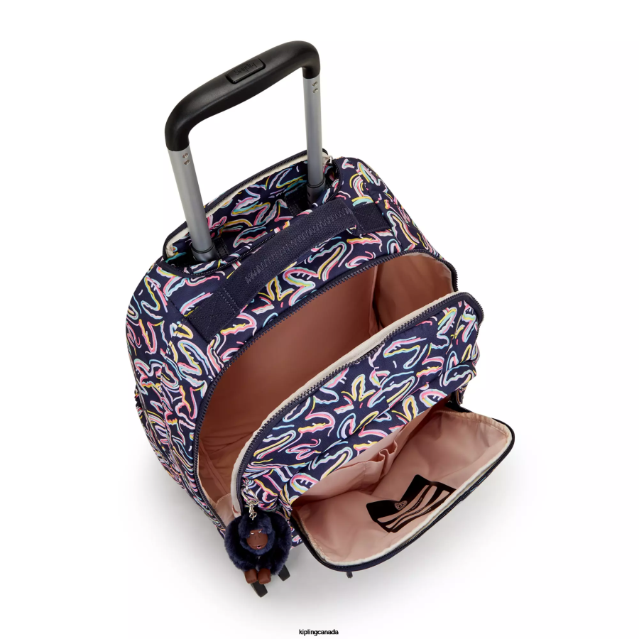 Women Rolling Backpacks Kipling Palm Fiesta Print New Zea 15" Printed Laptop Rolling Backpack FHZD490 - Image 3