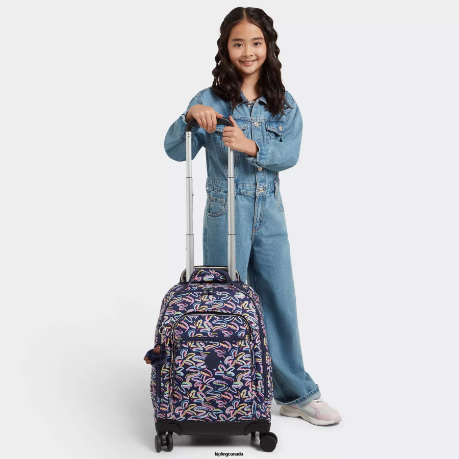 Women Rolling Backpacks Kipling Palm Fiesta Print New Zea 15" Printed Laptop Rolling Backpack FHZD490 - Image 4
