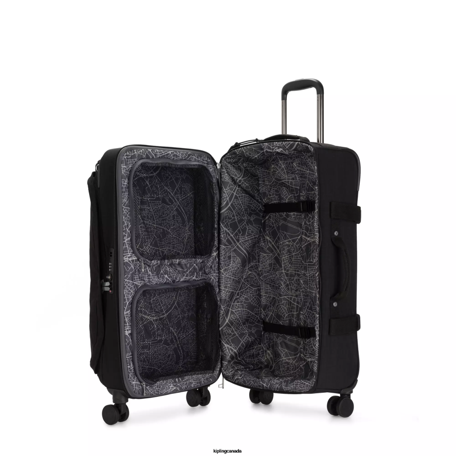 Women Rolling Luggage Kipling Black Noir Spontaneous Medium Rolling Luggage FHZD516 - Image 3