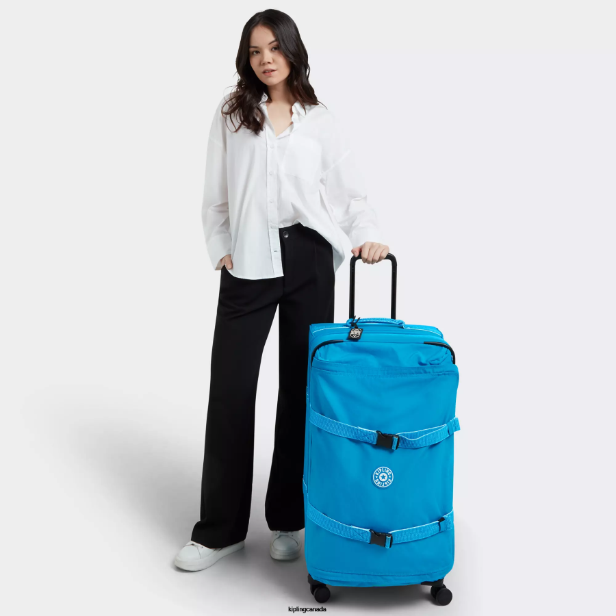Women Rolling Luggage Kipling Eager Blue Spontaneous Large Rolling Luggage FHZD519 - Image 4