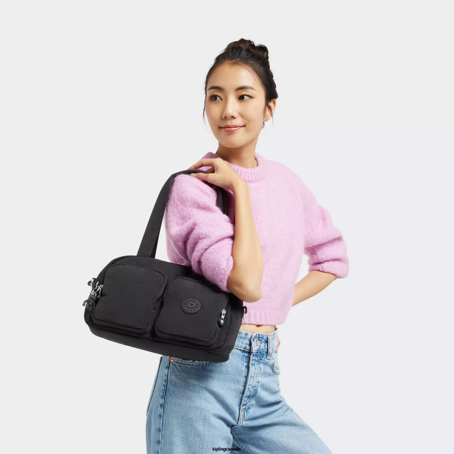 Women Shoulder Bags Kipling Black Noir Cool Defea Shoulder Bag FHZD224 - Image 4