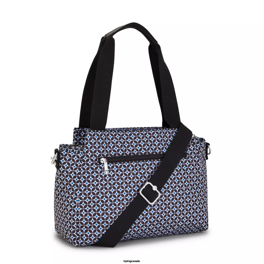 Women Shoulder Bags Kipling Blackish Tile Elysia Printed Shoulder Bag FHZD239 - Image 4