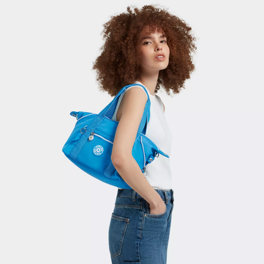 Women Shoulder Bags Kipling Eager Blue Art Mini Shoulder Bag FHZD40 - Image 4