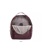 Women Small Backpacks Kipling Burgundy Lacquer Metallic Kae Metallic Backpack FHZD386 - Image 3