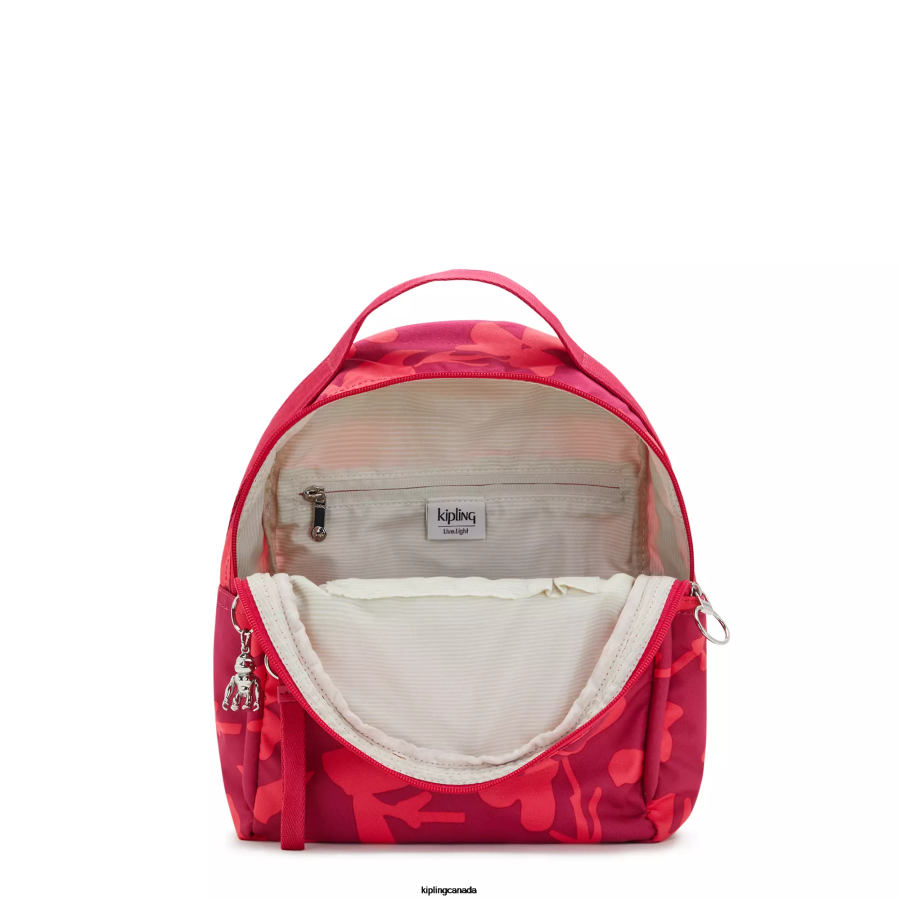 Women Small Backpacks Kipling Coral Flowers Kae Printed Backpack FHZD376 - Image 3