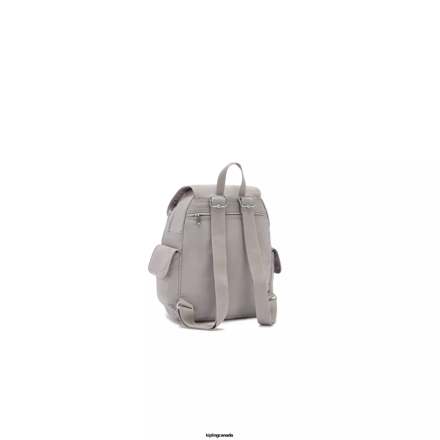 Women Small Backpacks Kipling Grey Gris City Pack Small Backpack FHZD406 - Image 4