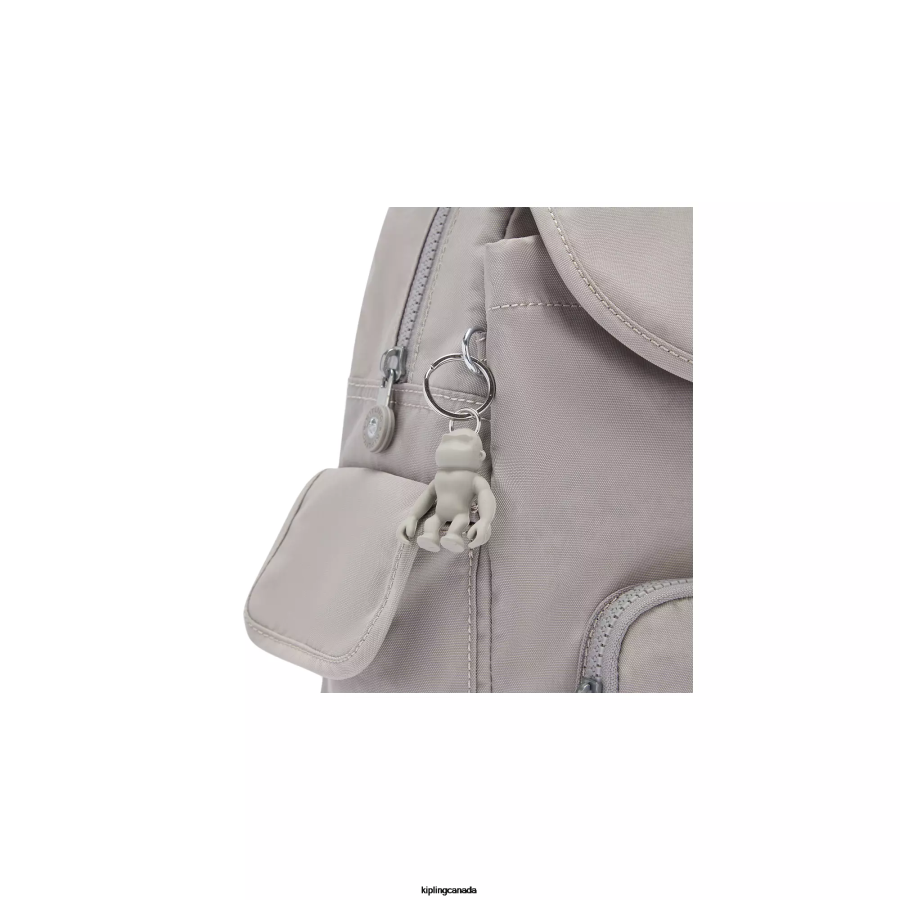 Women Small Backpacks Kipling Grey Gris City Pack Small Backpack FHZD406 - Image 5