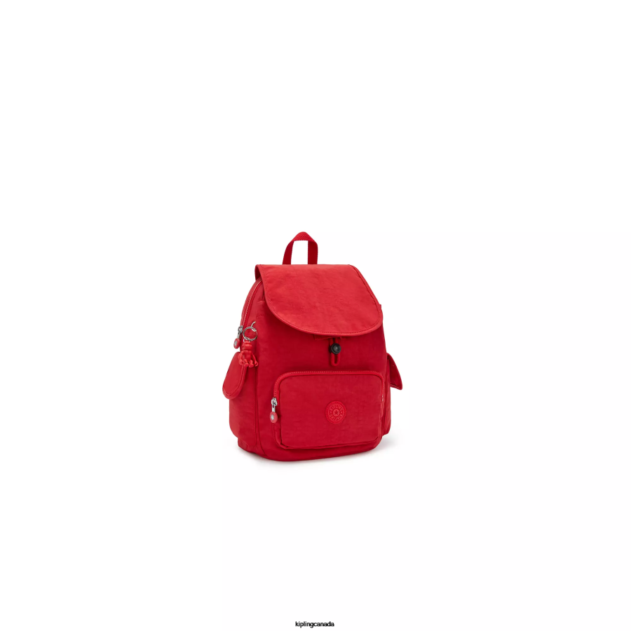 Women Small Backpacks Kipling Red Rouge City Pack Small Backpack FHZD409 - Image 2
