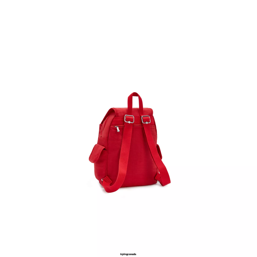 Women Small Backpacks Kipling Red Rouge City Pack Small Backpack FHZD409 - Image 4