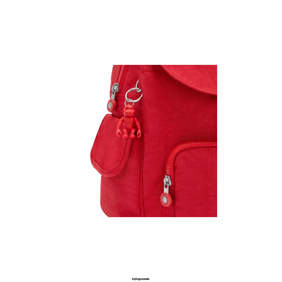 Women Small Backpacks Kipling Red Rouge City Pack Small Backpack FHZD409 - Image 5