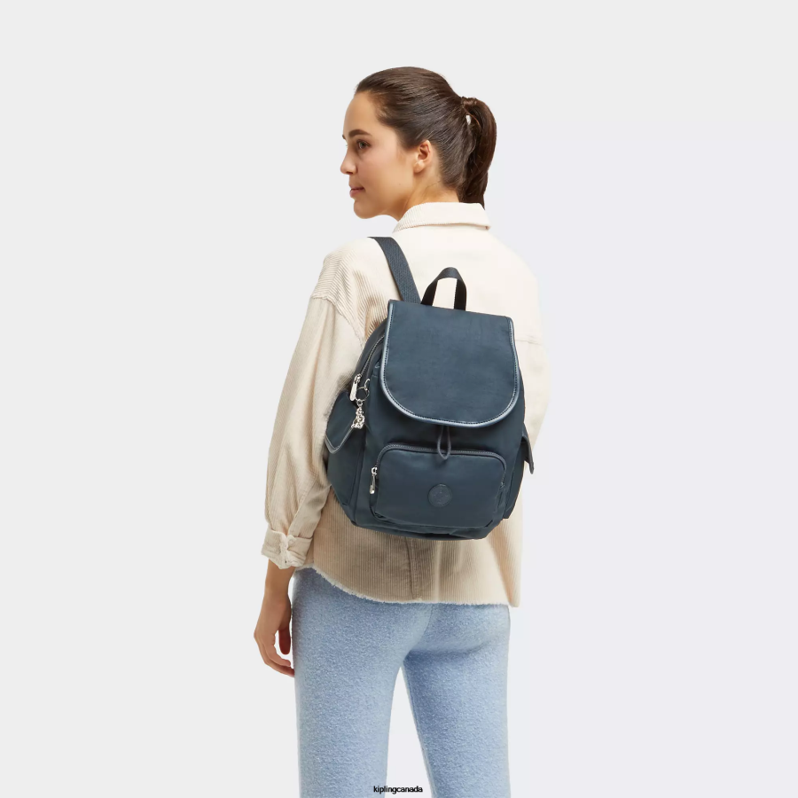 Women Small Backpacks Kipling Rich Blue City Pack Small Backpack FHZD358 - Image 4