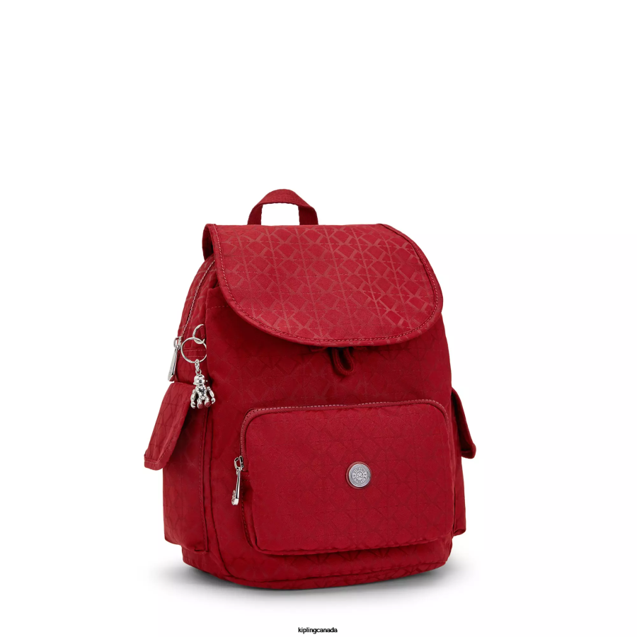 Women Small Backpacks Kipling Signature Red City Pack Small Backpack FHZD357 - Image 2