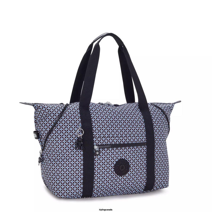 Women Tote Bags Kipling Blackish Tile Art Medium Printed Tote Bag FHZD260 - Image 2