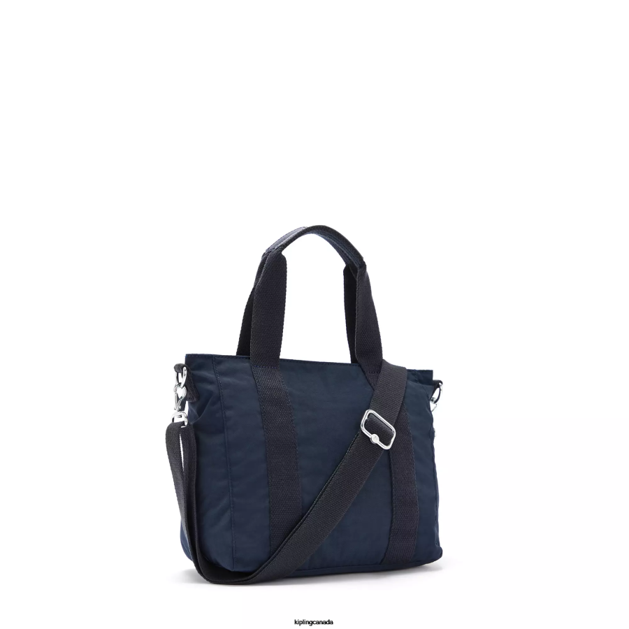 Women Tote Bags Kipling Blue Bleu Asseni Mini Tote Bag FHZD107 - Image 5