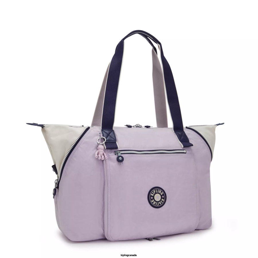 Women Tote Bags Kipling Gentle Lilac Block Wellness Art M Tote Bag FHZD263 - Image 2