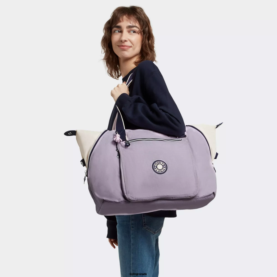 Women Tote Bags Kipling Gentle Lilac Block Wellness Art M Tote Bag FHZD263 - Image 4