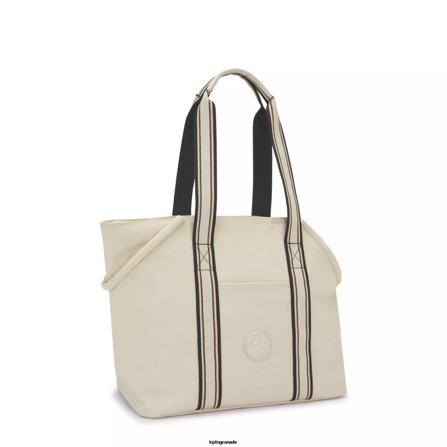 Women Tote Bags Kipling Light Sand Art M Pet Tote Bag FHZD243 - Image 5