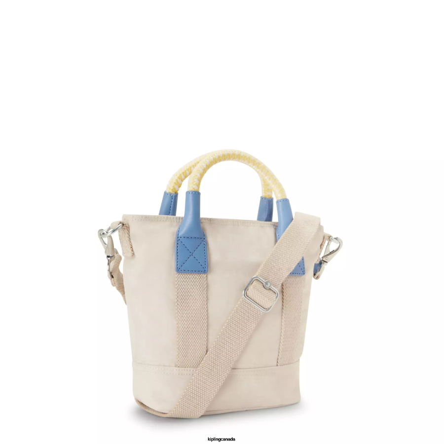 Women Tote Bags Kipling Light Sand M Angel Small Tote Bag FHZD62 - Image 4