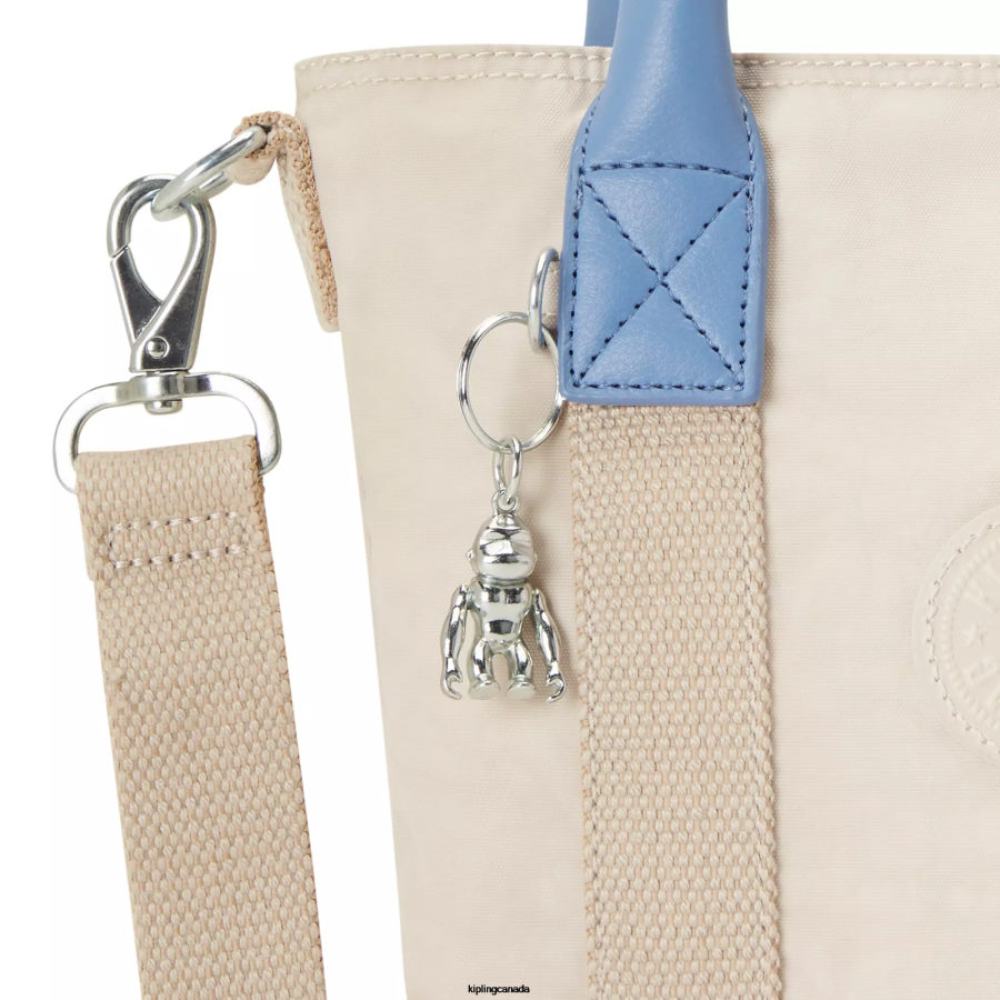 Women Tote Bags Kipling Light Sand M Angel Small Tote Bag FHZD62 - Image 5