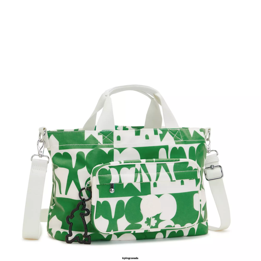 Women Tote Bags Kipling Minju Multi Print Jihoon Minju Kim Tote Bag FHZD271 - Image 2