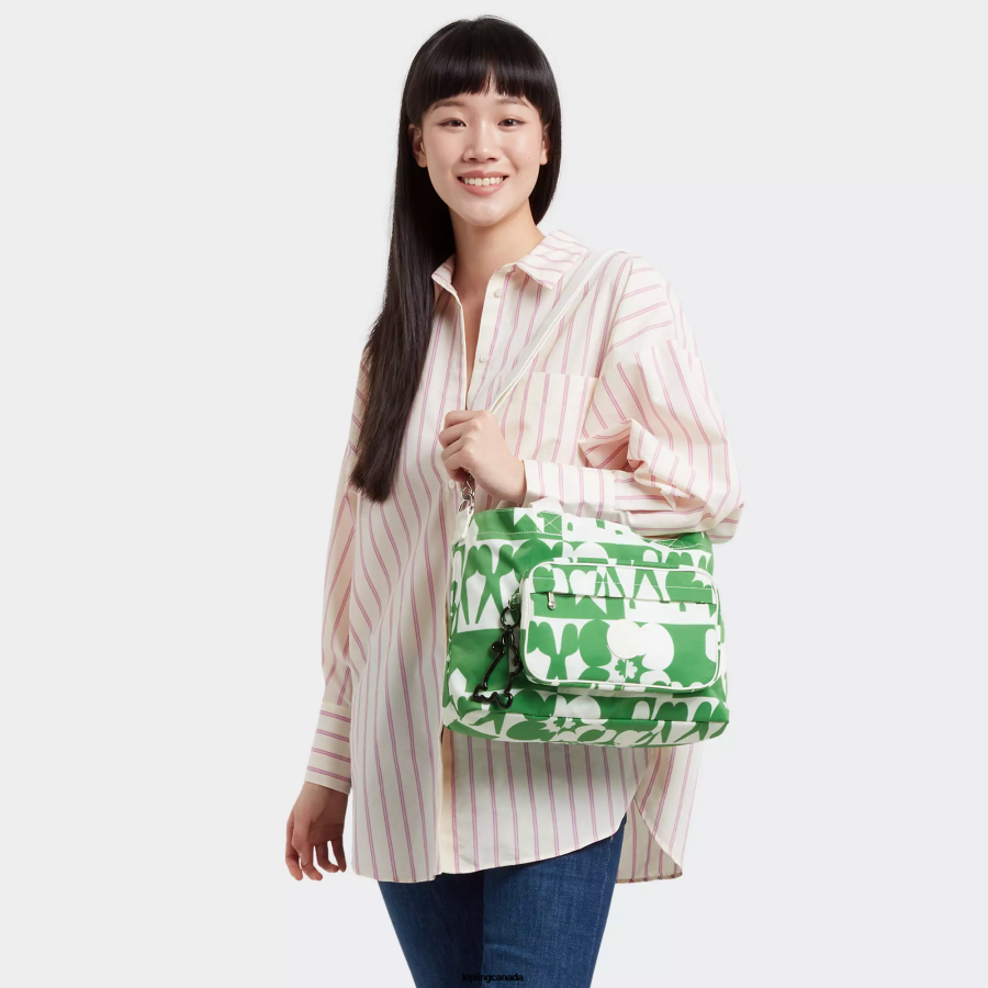 Women Tote Bags Kipling Minju Multi Print Jihoon Minju Kim Tote Bag FHZD271 - Image 4