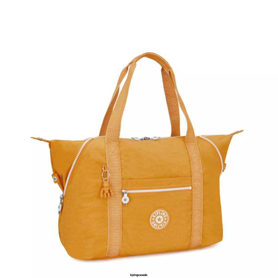 Women Tote Bags Kipling Rapid Yellow Art Medium Tote Bag FHZD256 - Image 2