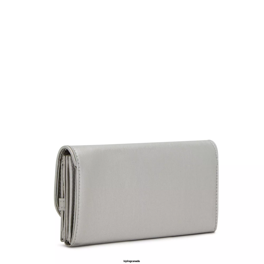 Women Wallets & Wristlets Kipling Bright Metallic Money Land Metallic Snap Wallet FHZD549 - Image 4