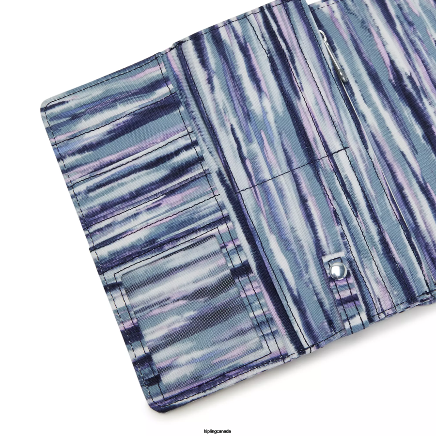 Women Wallets & Wristlets Kipling Brush Stripes Money Land Printed Snap Wallet FHZD309 - Image 5