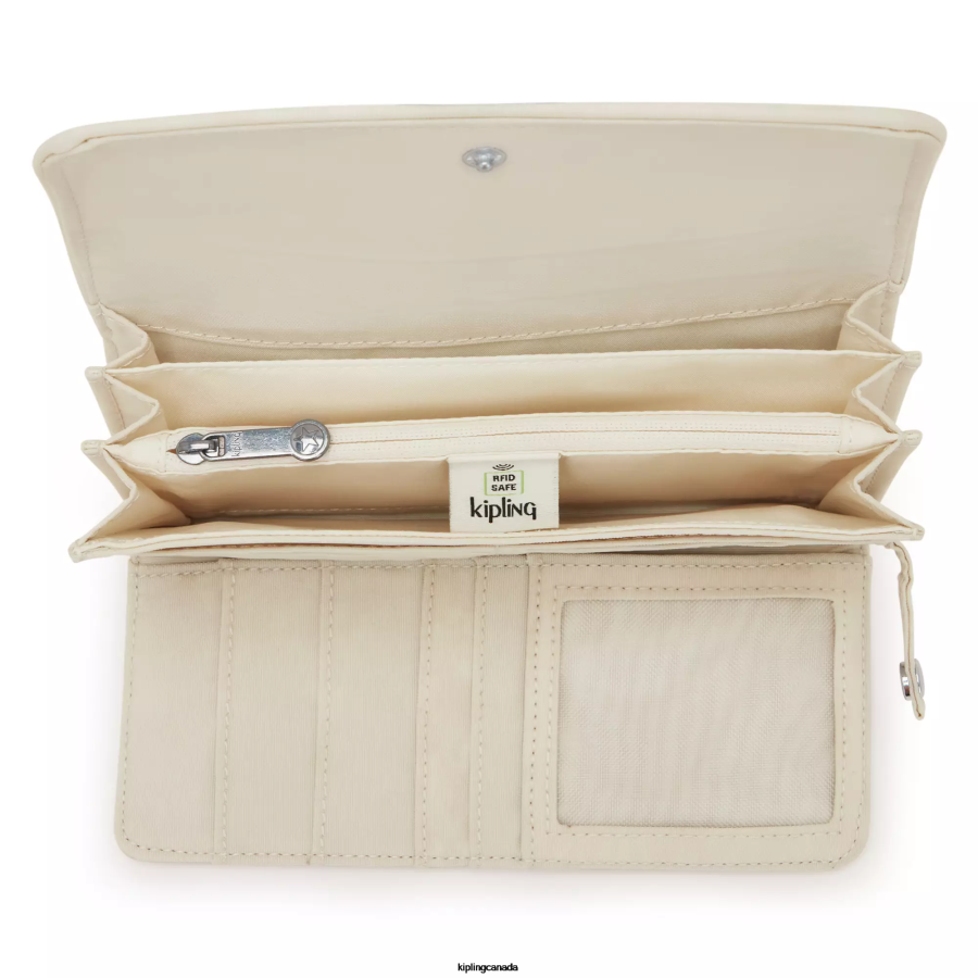 Women Wallets & Wristlets Kipling Light Sand Money Land Snap Wallet FHZD291 - Image 3