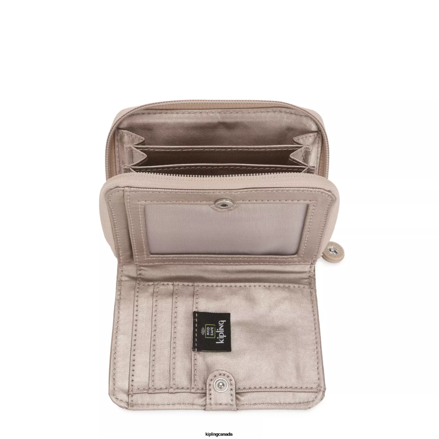 Women Wallets & Wristlets Kipling Metallic Glow Money Love Metallic Small Wallet FHZD552 - Image 3
