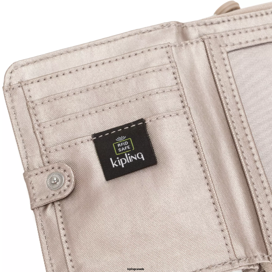 Women Wallets & Wristlets Kipling Metallic Glow Money Love Metallic Small Wallet FHZD552 - Image 5