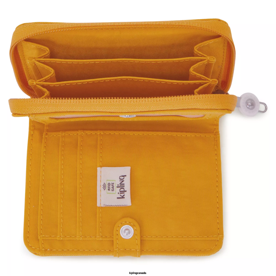 Women Wallets & Wristlets Kipling Rapid Yellow Money Love Small Wallet FHZD298 - Image 3